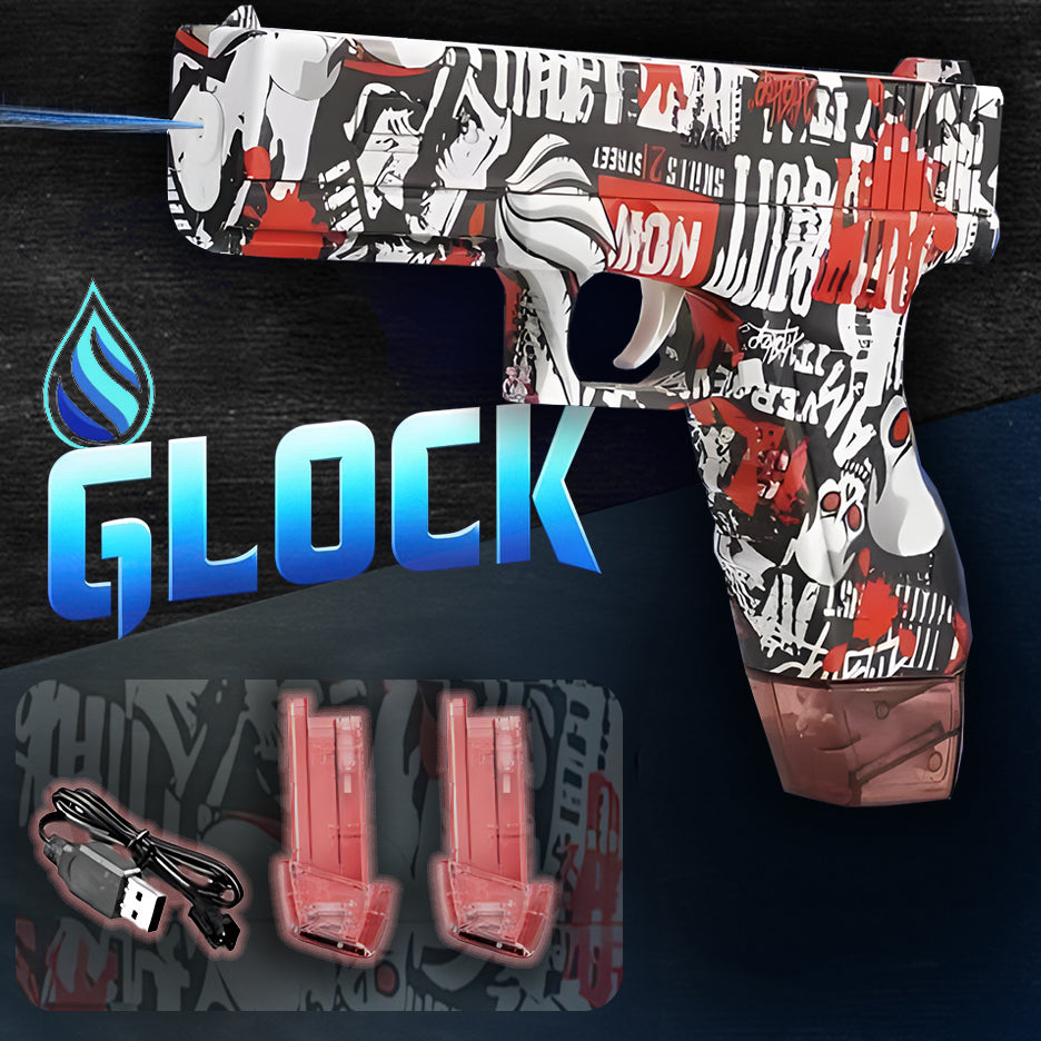 Artistic Red Blue GLOCK Electric Water Gun Bundle for fun