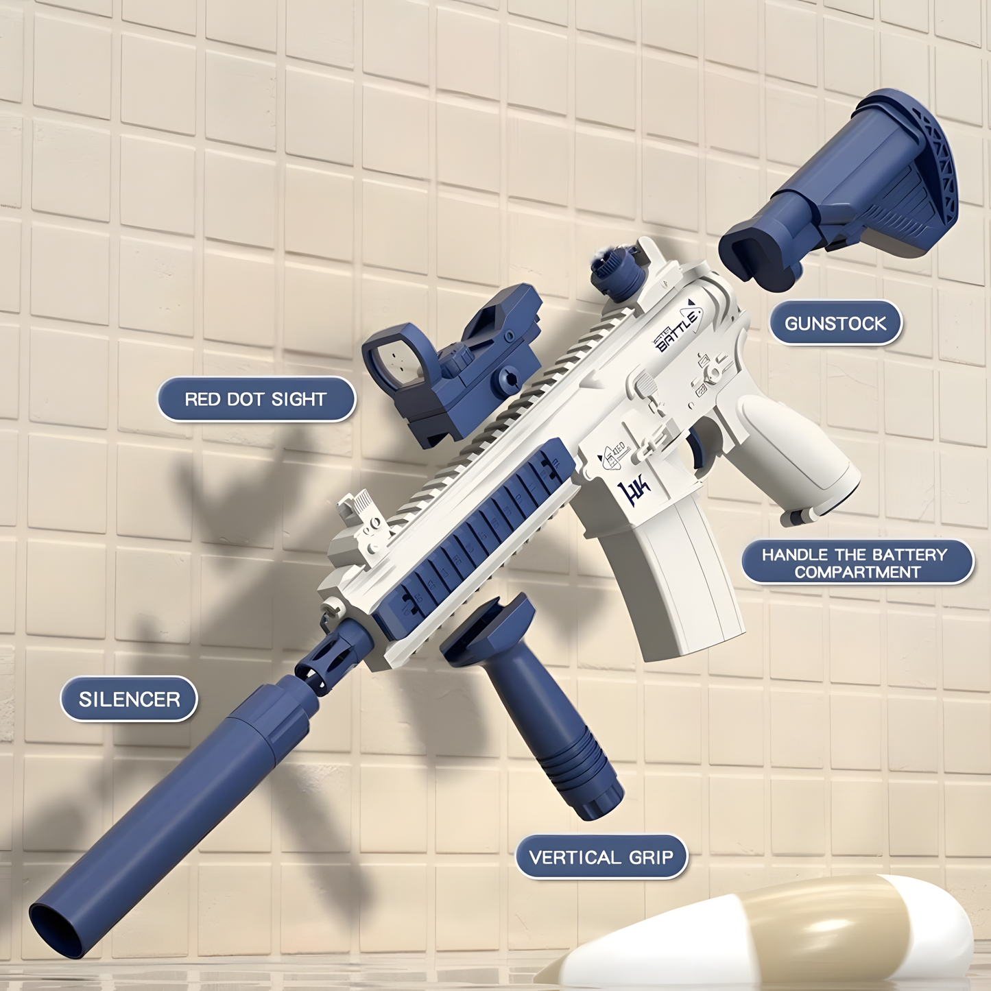 Blue M416 Electric Water Gun for children’s games