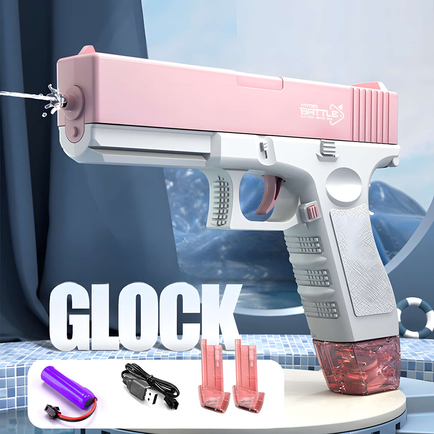 Pretty Pink GLOCK Water Gun for children’s play