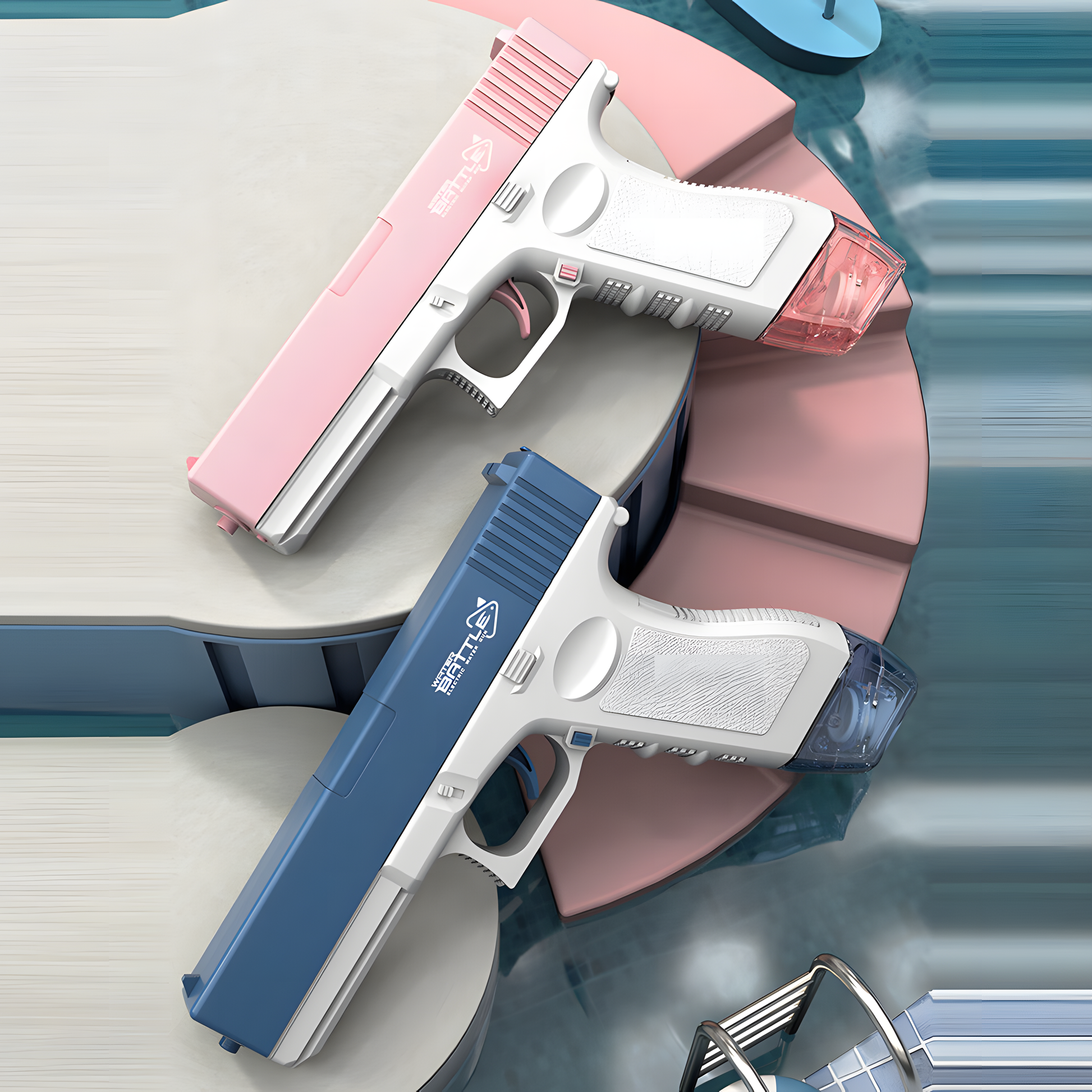 Blue and Pink GLOCK Electric Water Gun Bundle for kids