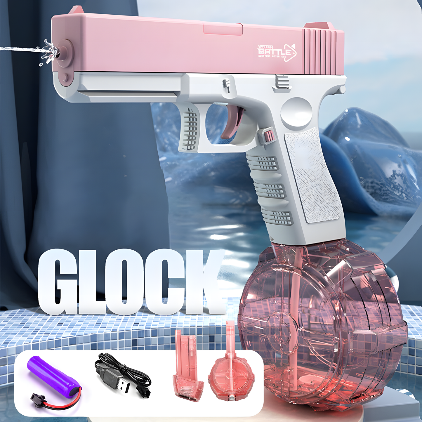 Pink GLOCK Electric Water Gun for kids