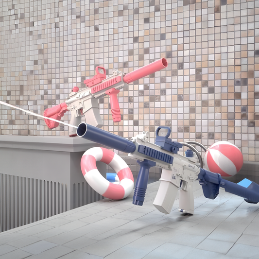 Red and Blue M416 Electric Water Gun Bundle for kids